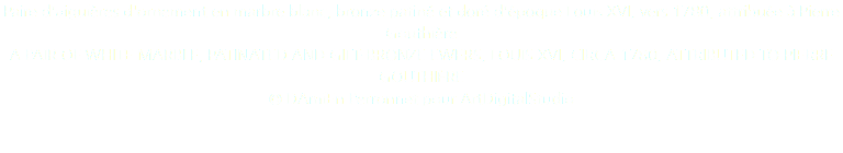 Paire d'aiguières d'ornement en marbre blanc, bronze patiné et doré d'époque Louis XVI, vers 1780, attribuée à Pierre Gouthière A PAIR OF WHITE MARBLE, PATINATED AND GILT-BRONZE EWERS, LOUIS XVI, CIRCA 1780, ATTRIBUTED TO PIERRE GOUTHIÈRE © DAmiEn Perronnet pour ArtDigitalStudio 